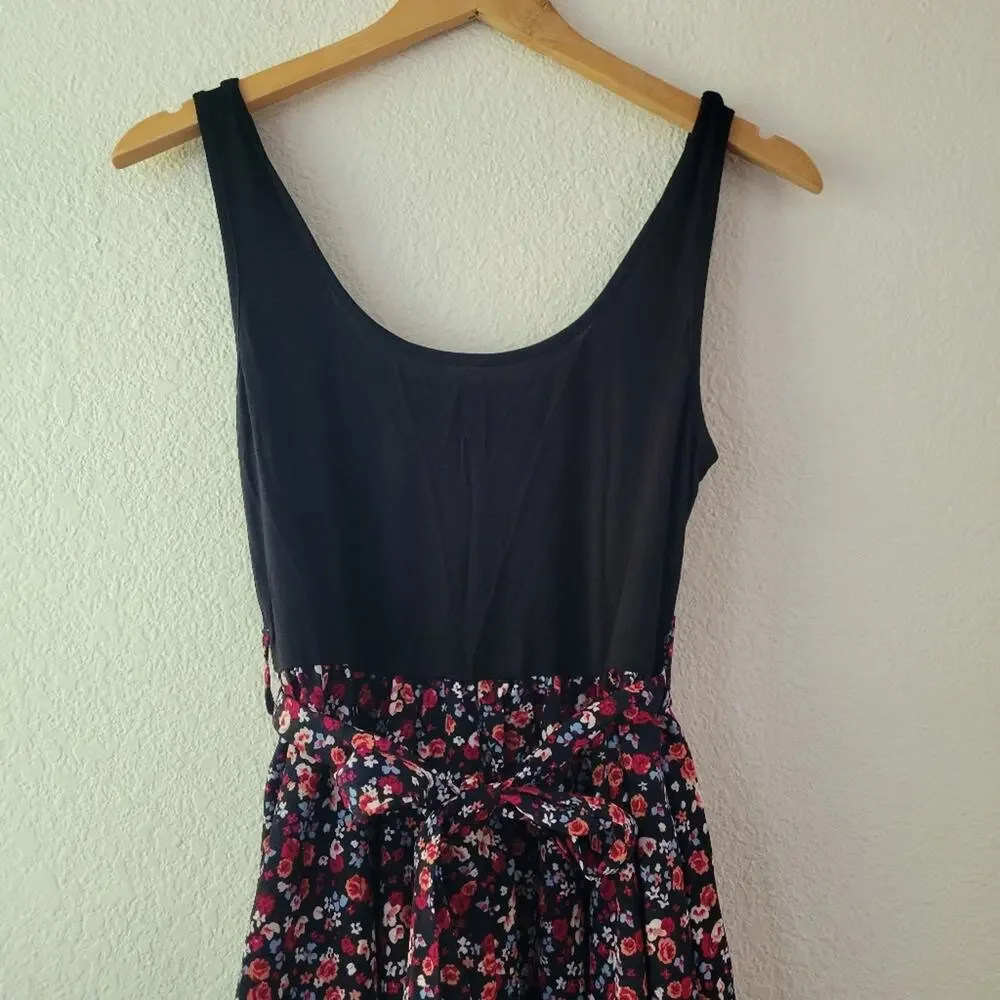 Shein Floral Belted Sleeveless Dress Size M VGUC - Picture 4 of 6